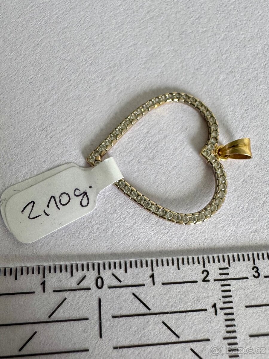 Zlatý přívěšek - Srdce 14K, 2,10 g - 3
