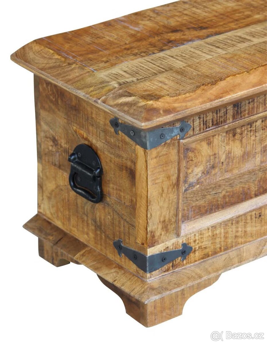 Nová vintage úložná truhla z mangového dřeva - 3