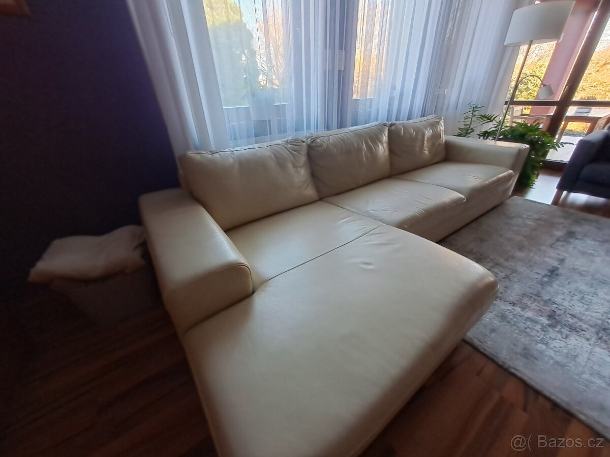 Kožená sedací souprava s lenoškou - 3