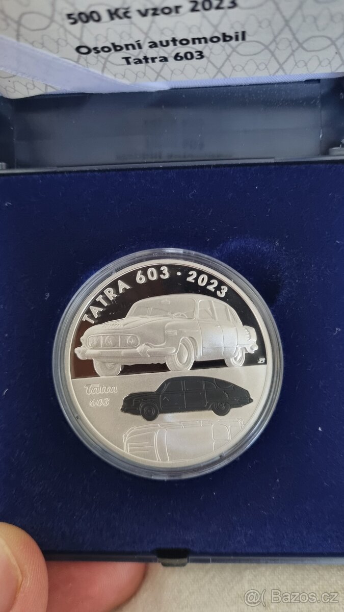 Pamětní stříbrná mince ČNB 2023 Tatra 603 PROOF - 3