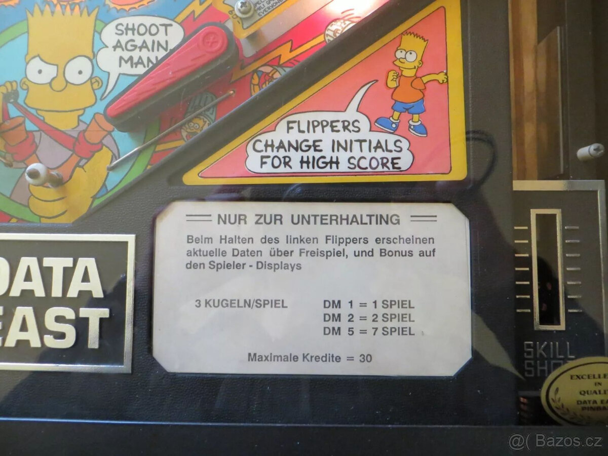 Simpsonovi Flipper od Data East, pinballový automat, z roku - 3