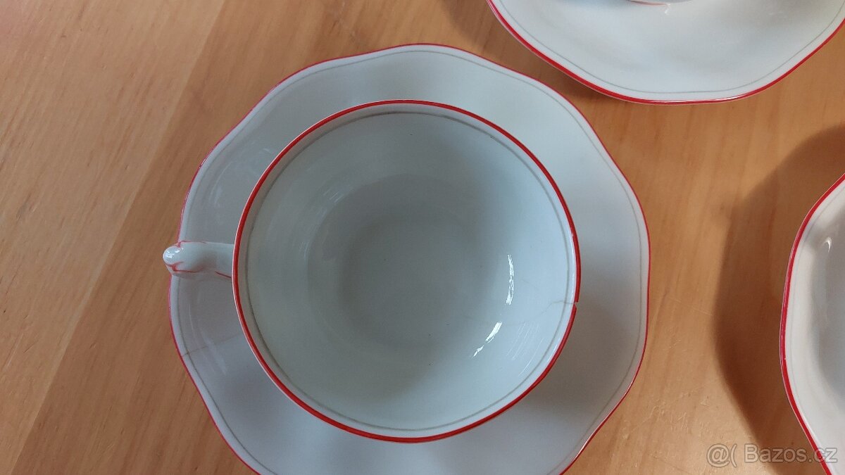 čajový servis Avignon Pirken Hammmer - červená linka - 3