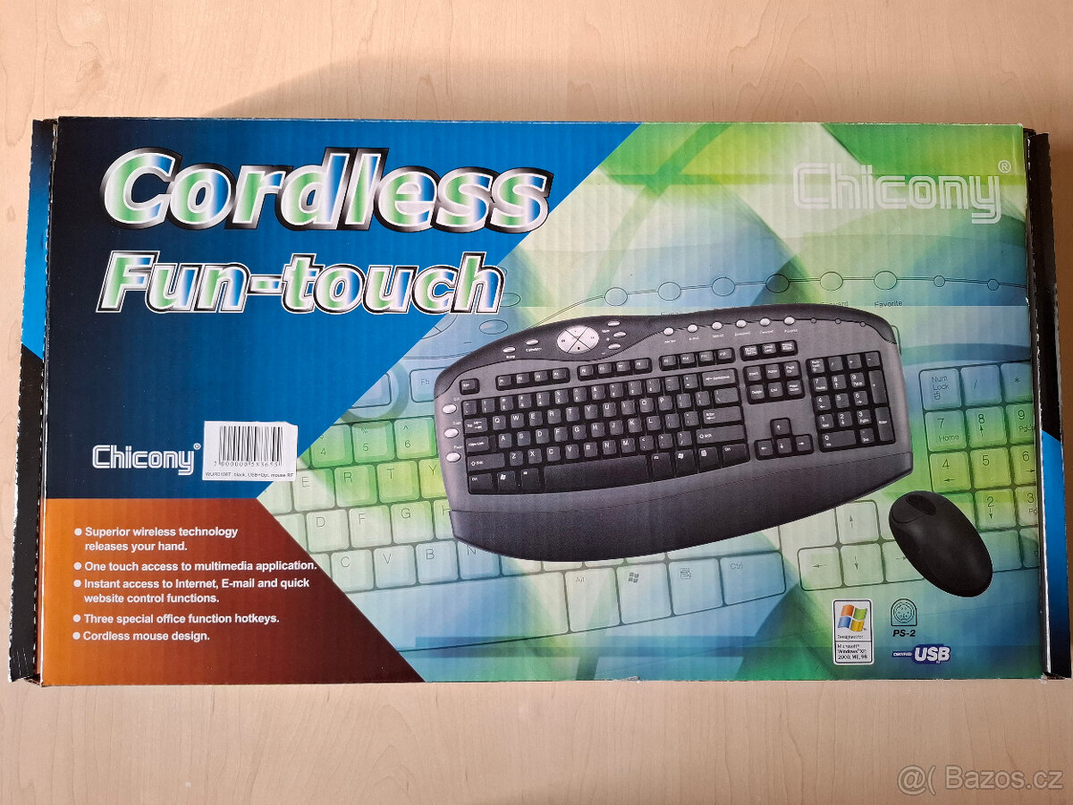 bezdrátová klávesnice a myš Chicony, optická, USB - 3