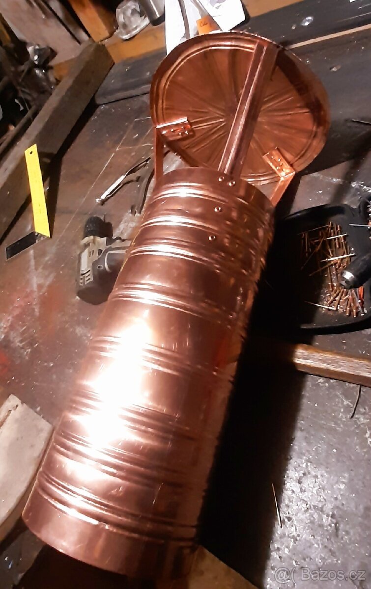 Měděná stříška na komín, gril, odvětrání atd. - 3