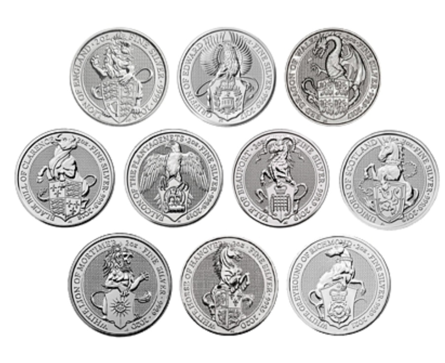 Sada 10 stříbrných mincí série The Queen´s Beasts - 3