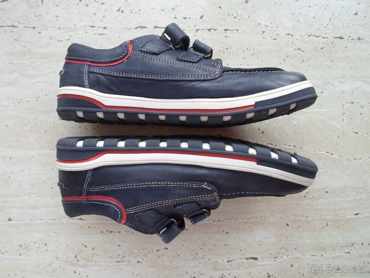 Modré boty polobotky kožené - 35 - 3