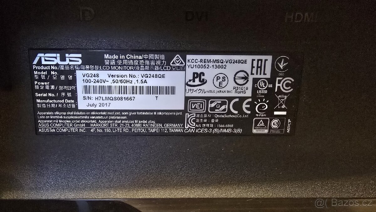 Monitor assus VG 248 - 3