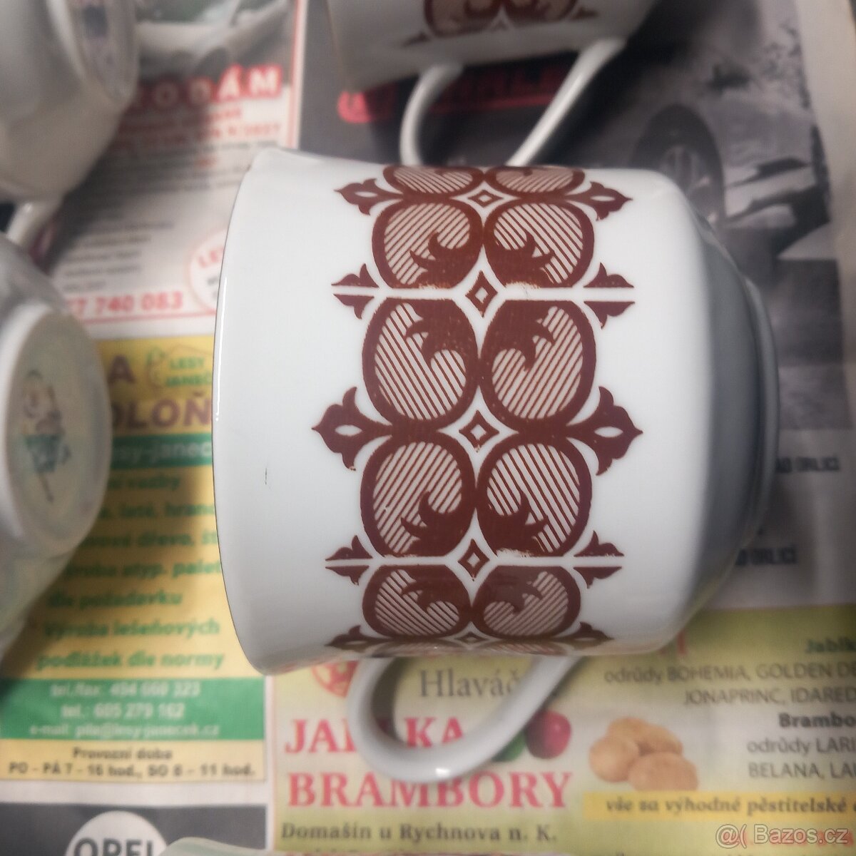 6ks kávové hrnečky hrnky retro stare BOHEMIA 58 - 3