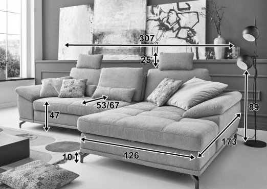 Moderní rohova sedací souprava COSTELLO - 3