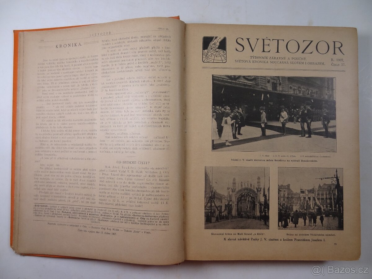 SVĚTOZOR Časopis. r.1907 26-52. r.1909 a t.d. - 3