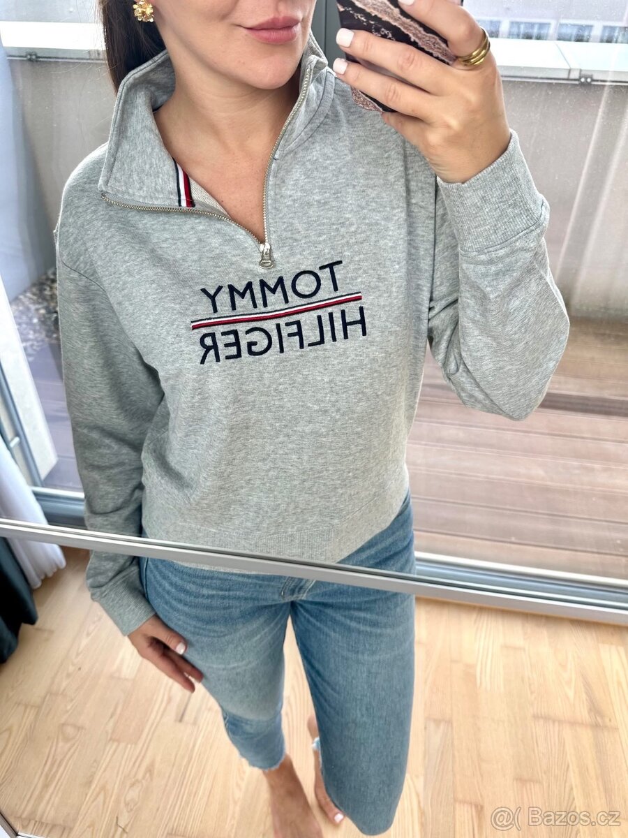 TOMMY HILFIGER ŠEDÁ MIKINA SE ZIPEM - 3