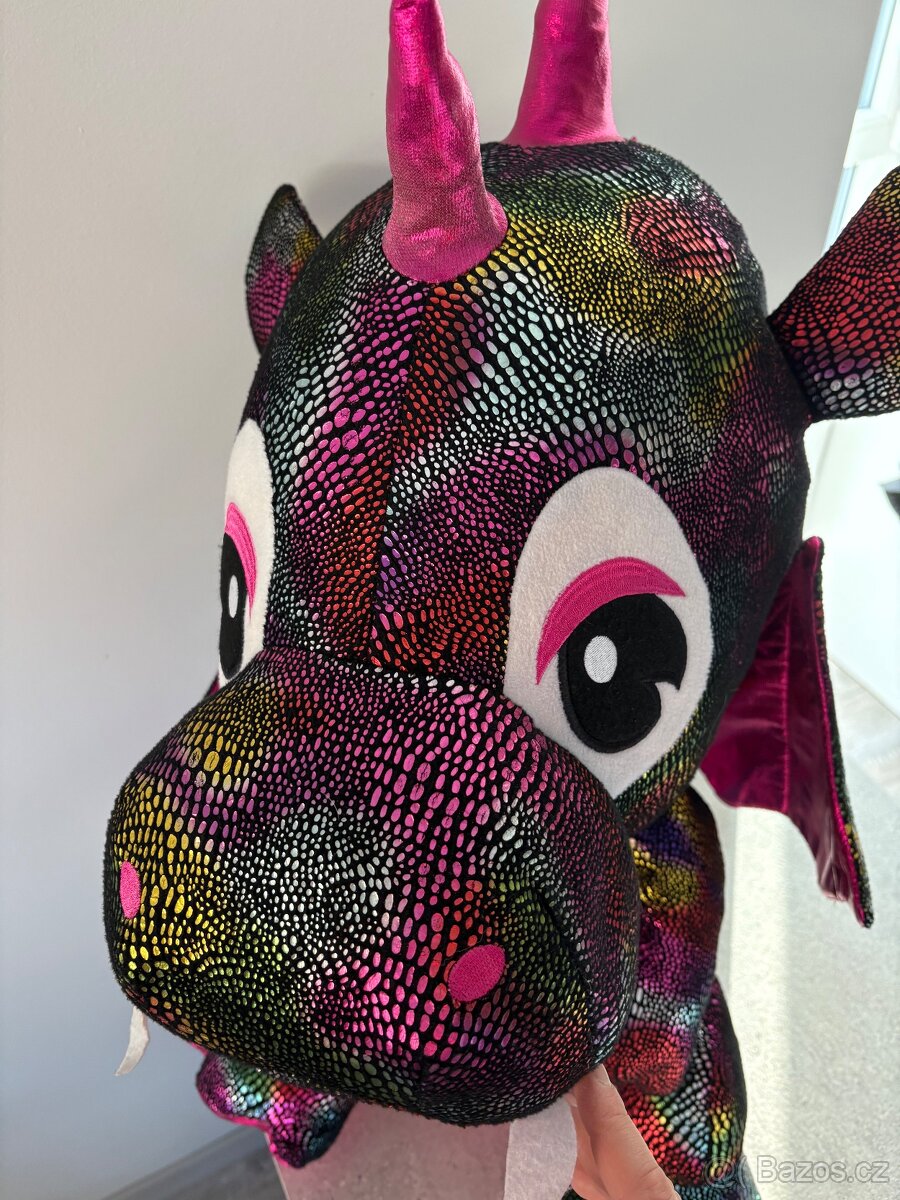 Plyšový dráček, růžový - 3