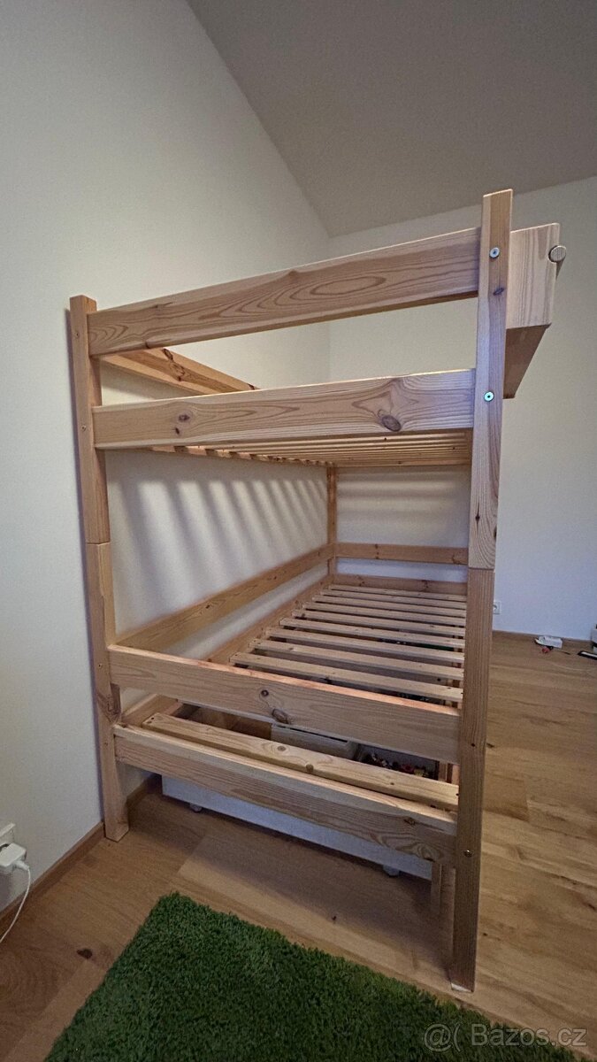 Masivní borovicová patrová postel - 3
