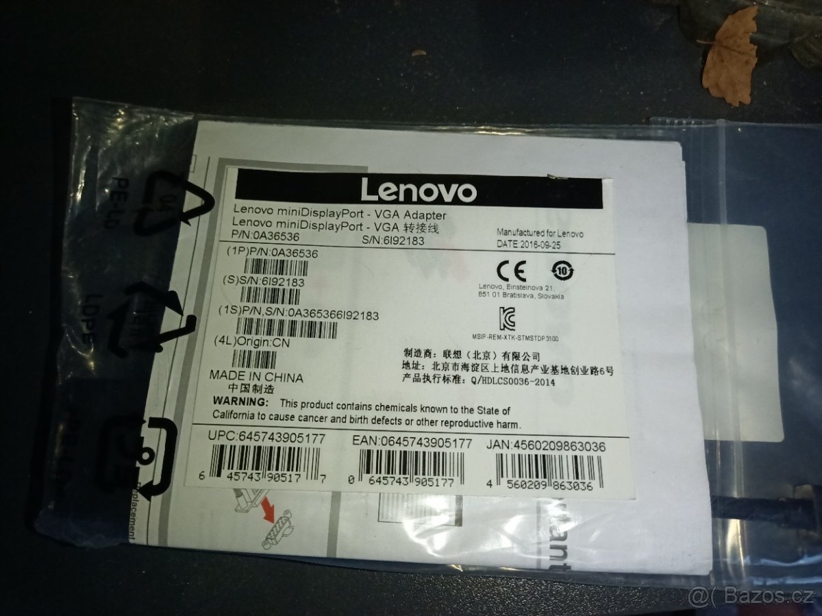 Lenovo redukce Mini-DisplayPort / VGA - NOVÁ - 3