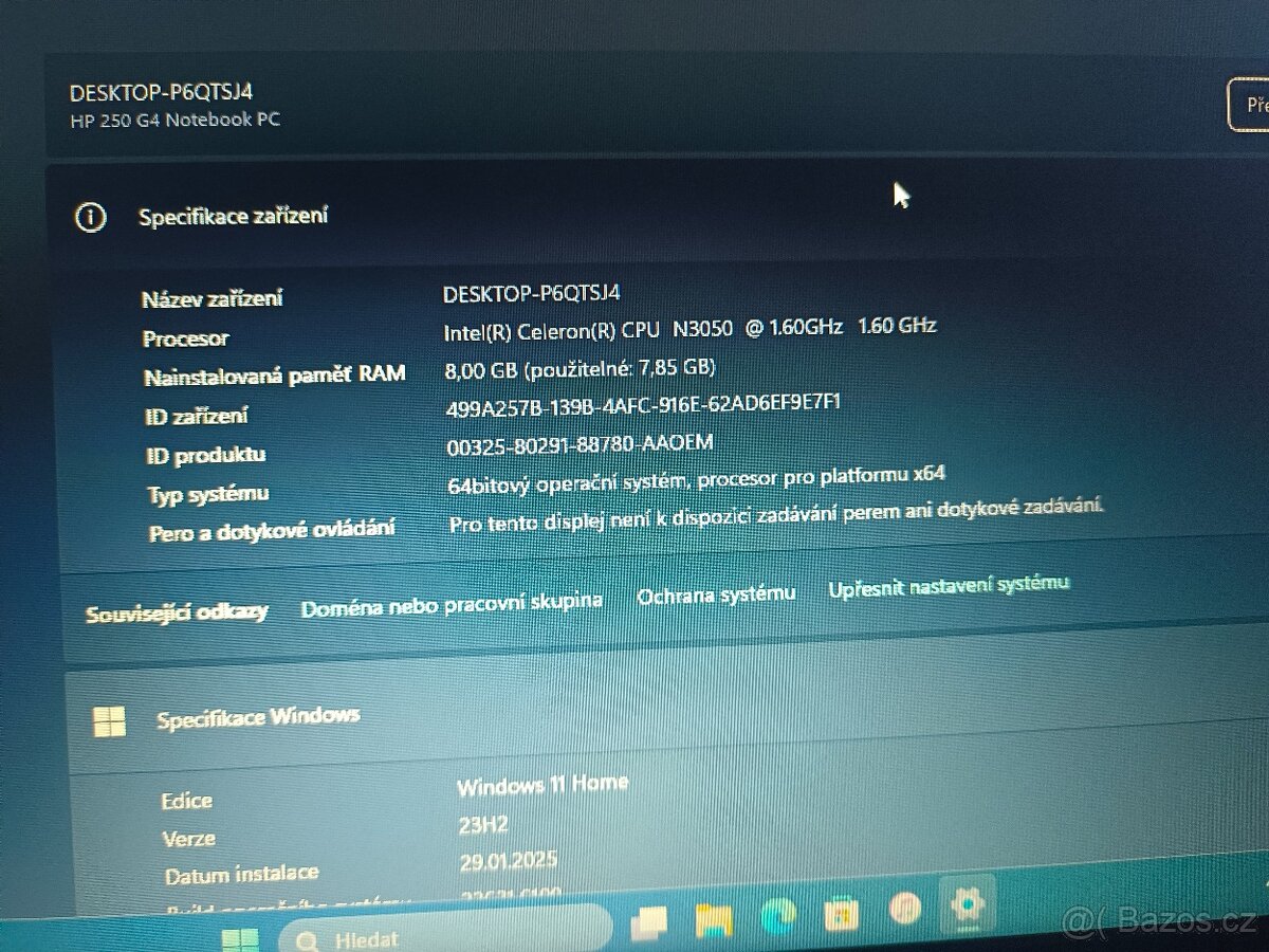 15.6" HP 8gb RAM/128gb SSD/Win 11 - 3