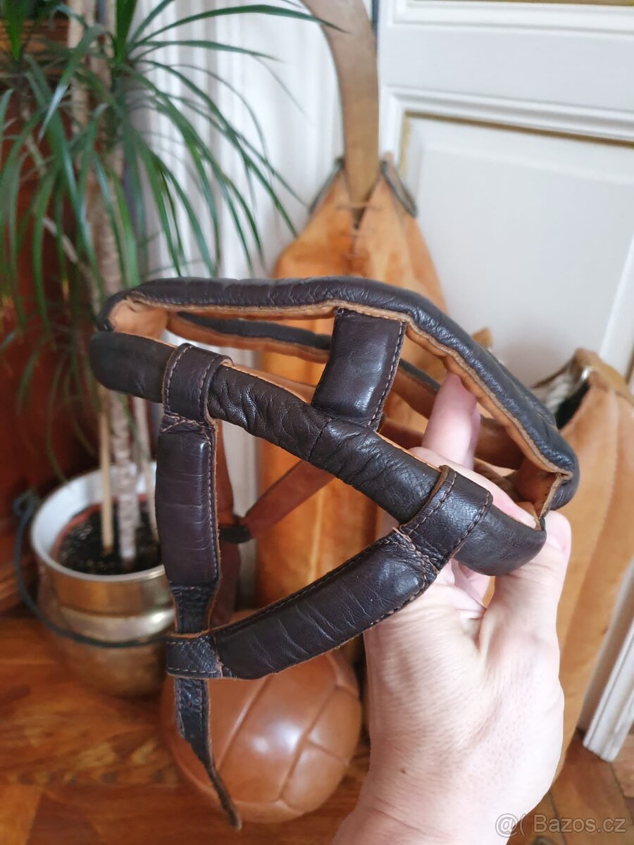 Retro cyklistická kožená helma - 3