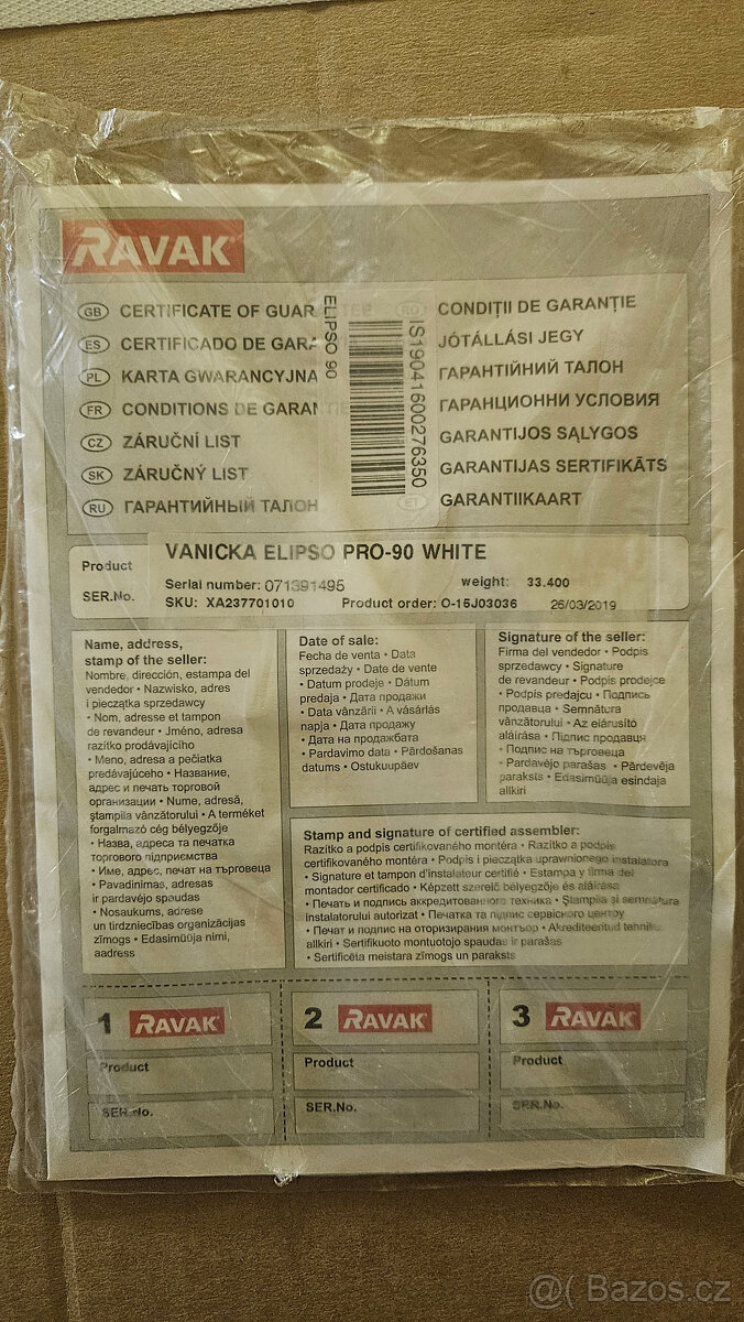 sprchová vanička Ravak Elipso Pro 90 x 90 cm XA237701010 - 3