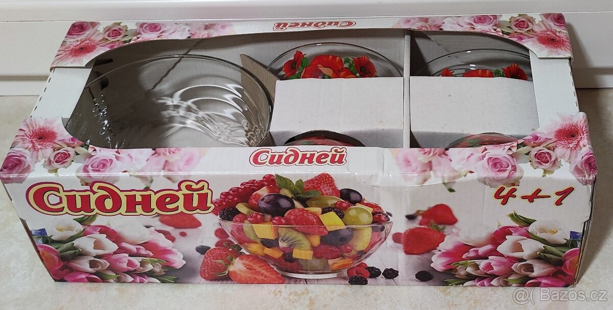 Sada skleněných misek 4+1 ks - 3