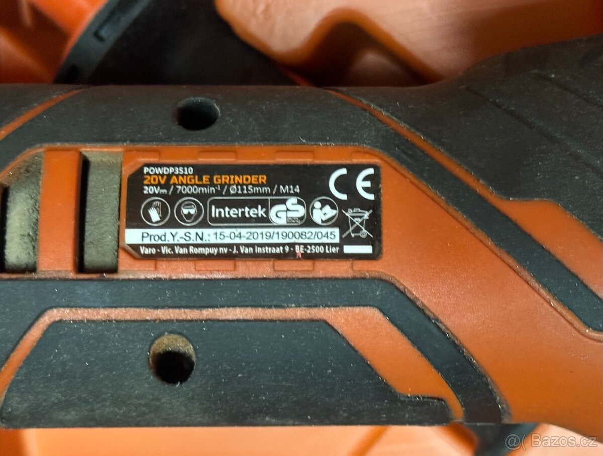 Aku úhlová bruska 20V POWERPLUS - 3