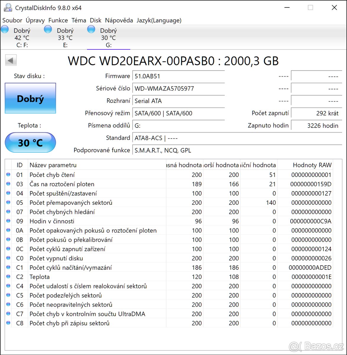 HDD Disk WD GREEN 2TB, SATA, 3,5´ (WD20EARX) - 3