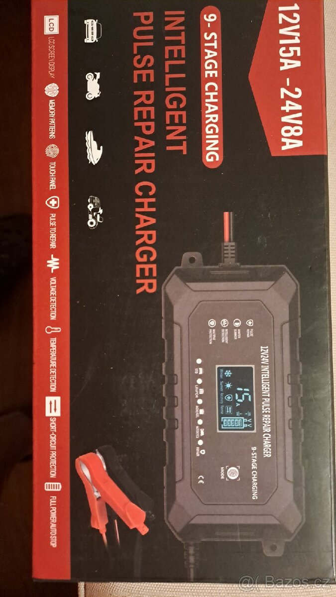 9-ti stupňová nabíječka baterii 12V/15A-24V/8A - 3