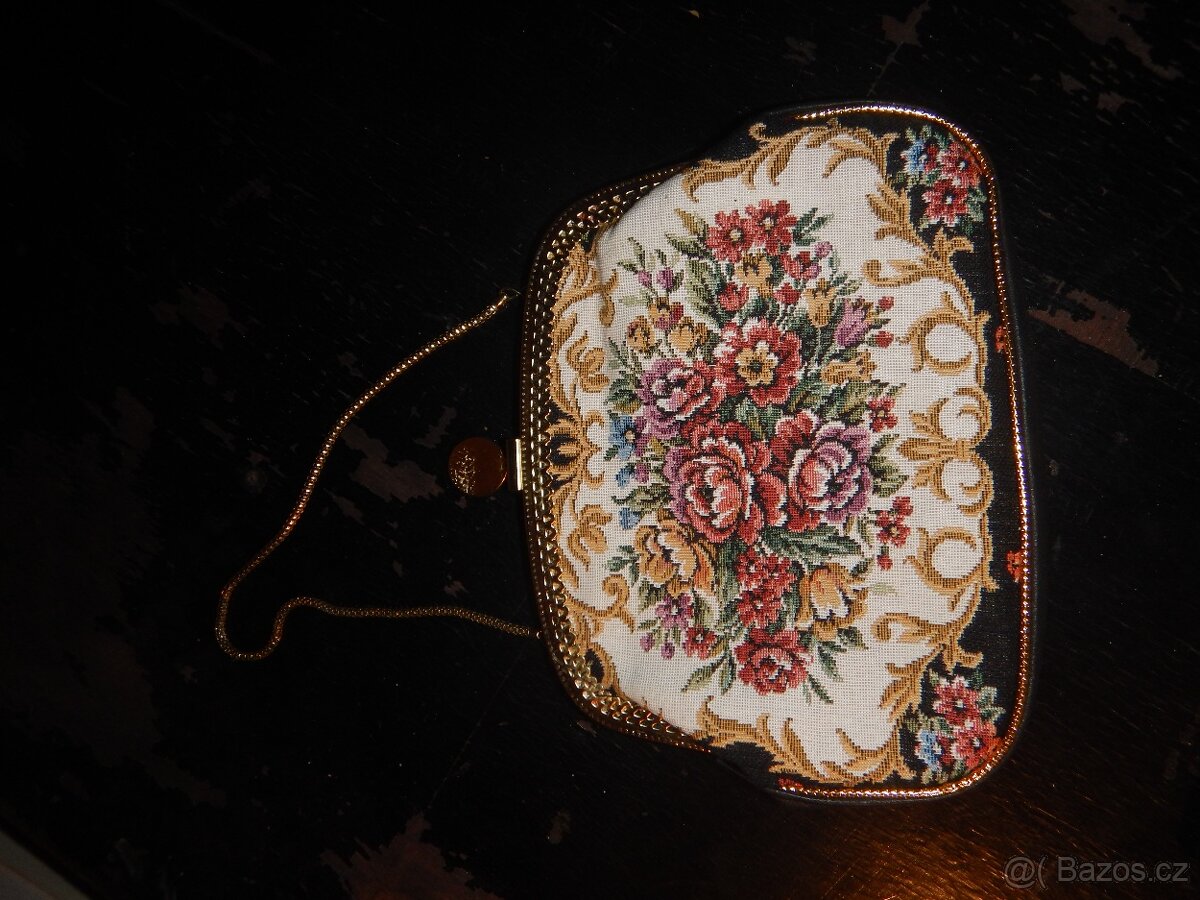 Starožitná gobelínová kabelka - 3
