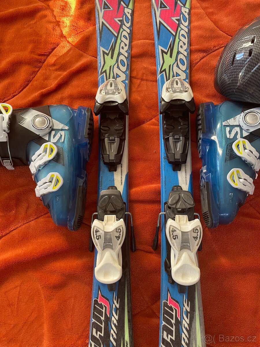 Dětské lyže Nordica 100 cm + lyžáky 34-35+helma - 3