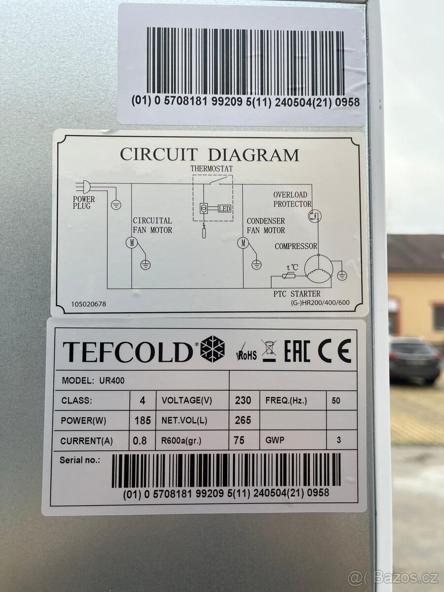 Profi lednice Tefcold UR400 bílá - 3