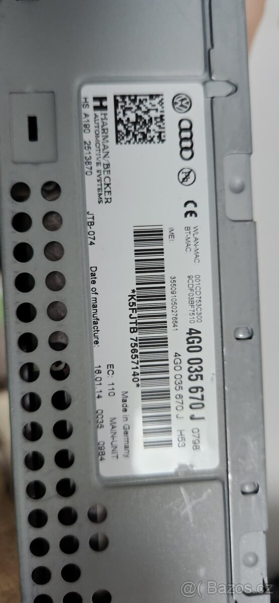 MIB jednotka mib 3G audi A6 C7 - 3