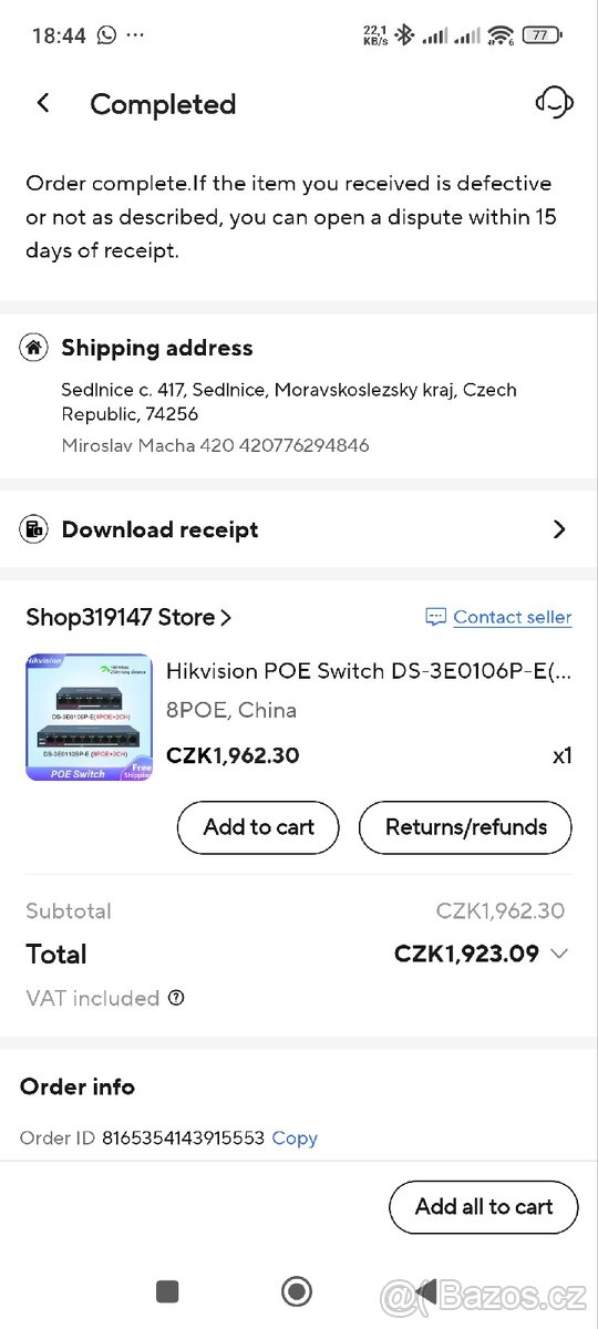 Hikvision POE switch - 3