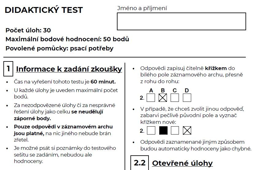 17 didaktických testů z M a ČJ - přijímací zkoušky na SŠ - 3