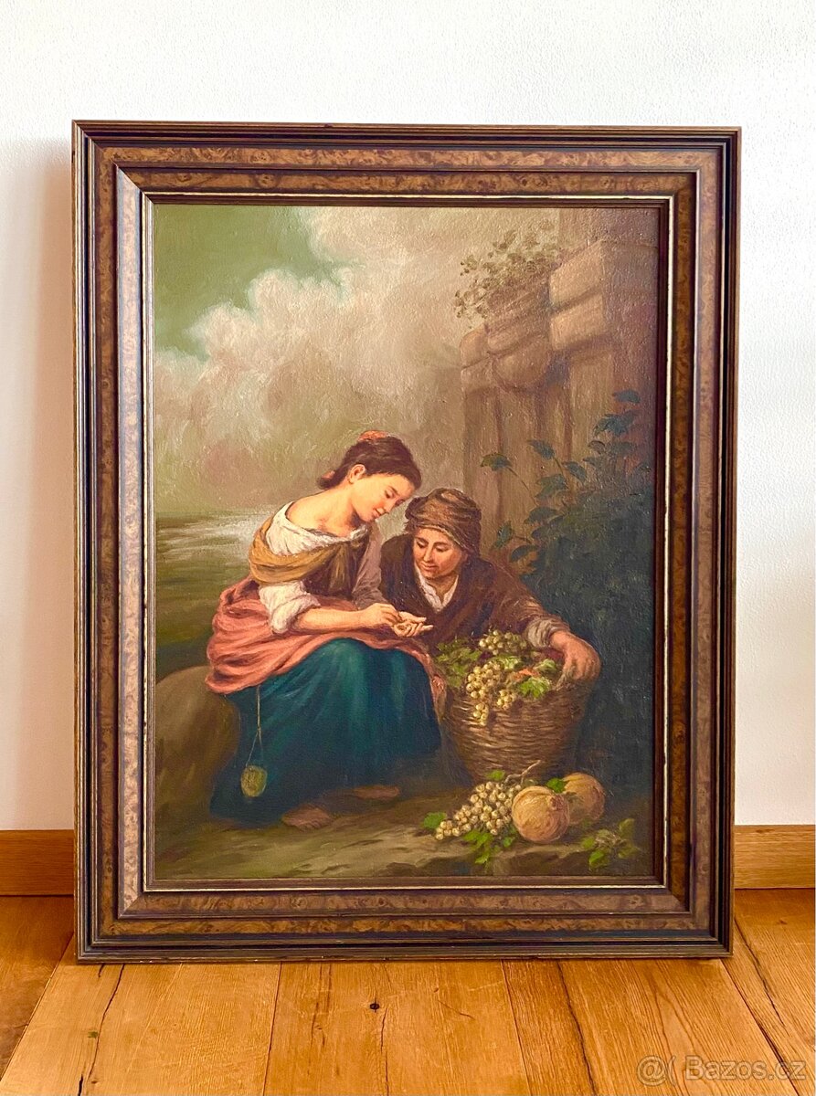 Starý krásný obraz, olejomalba - 3