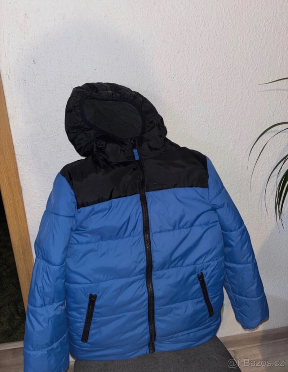 Teplá prošívaná bunda (modro-černá) - 3