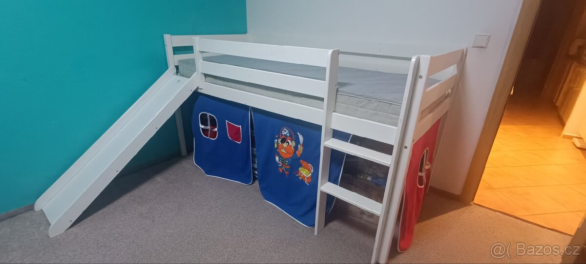 Dětská postel s tunelem a se skluzavkou - 3