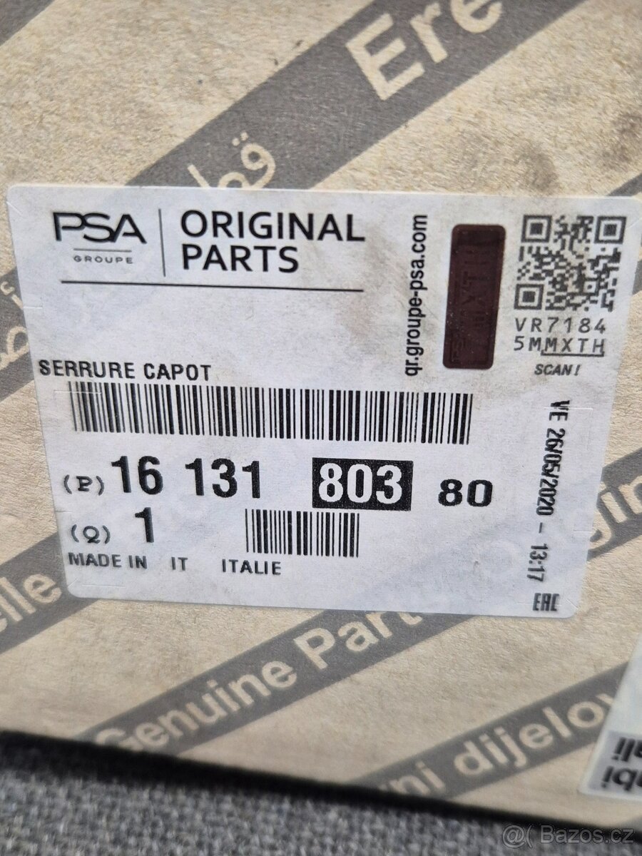 Zámek přední kapoty Ducato, Jumper, Boxer... od 2014- - 3