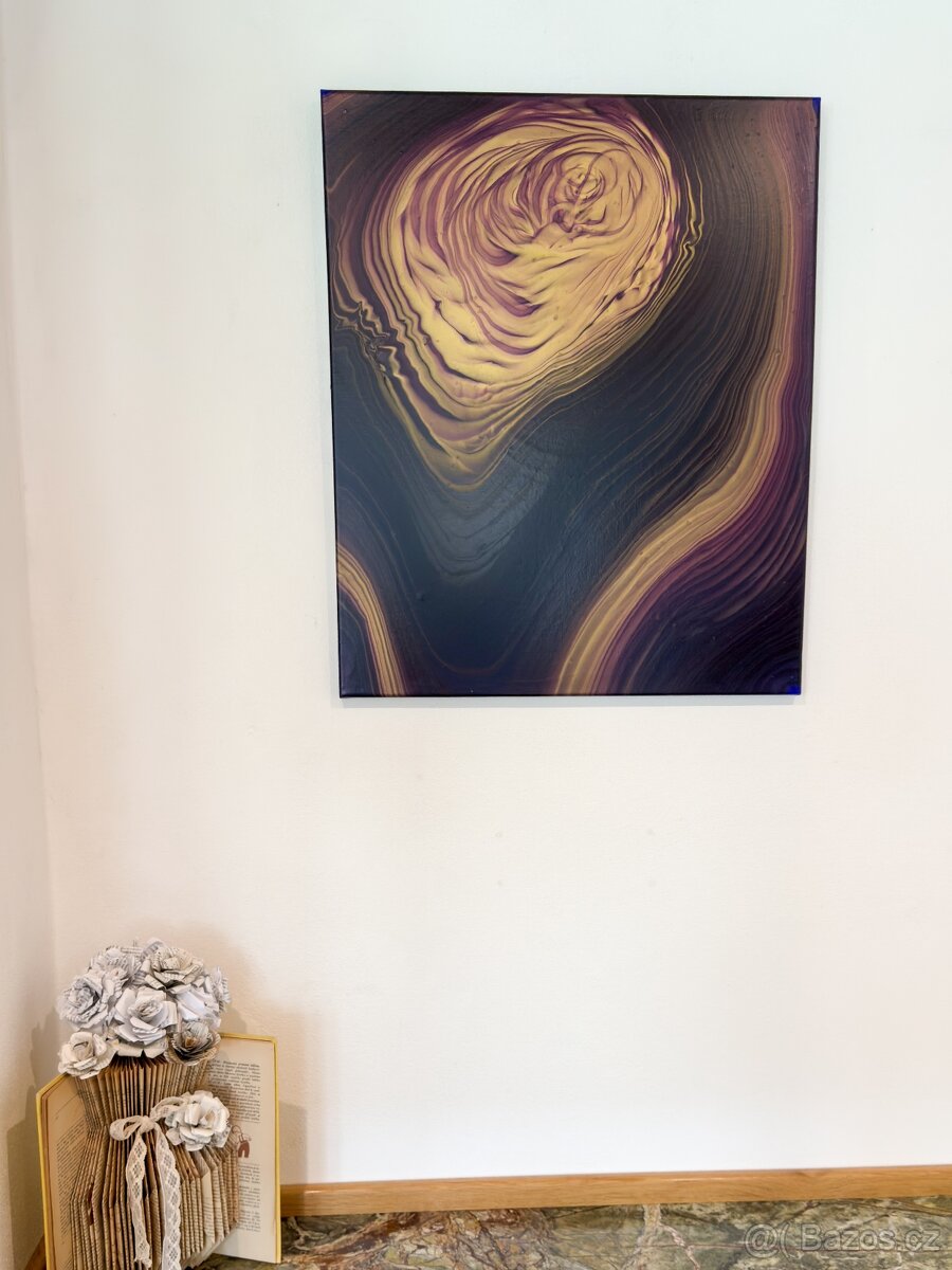 Akrylové obrazy - tekuté emoce, jméno Ladnost - 3