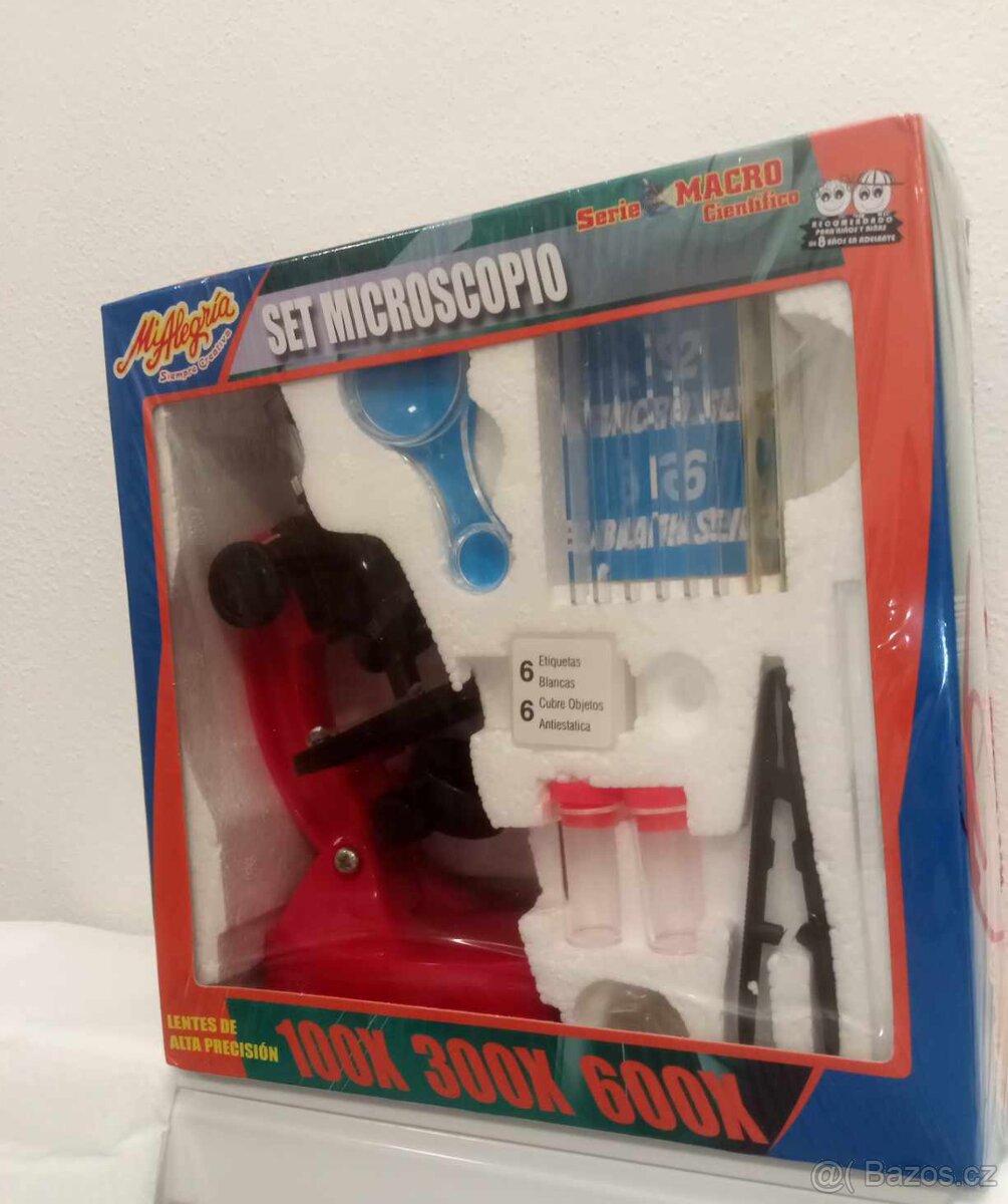 Dětský set mikroskop zcela nový +doplňky SLEVU hračka - 3