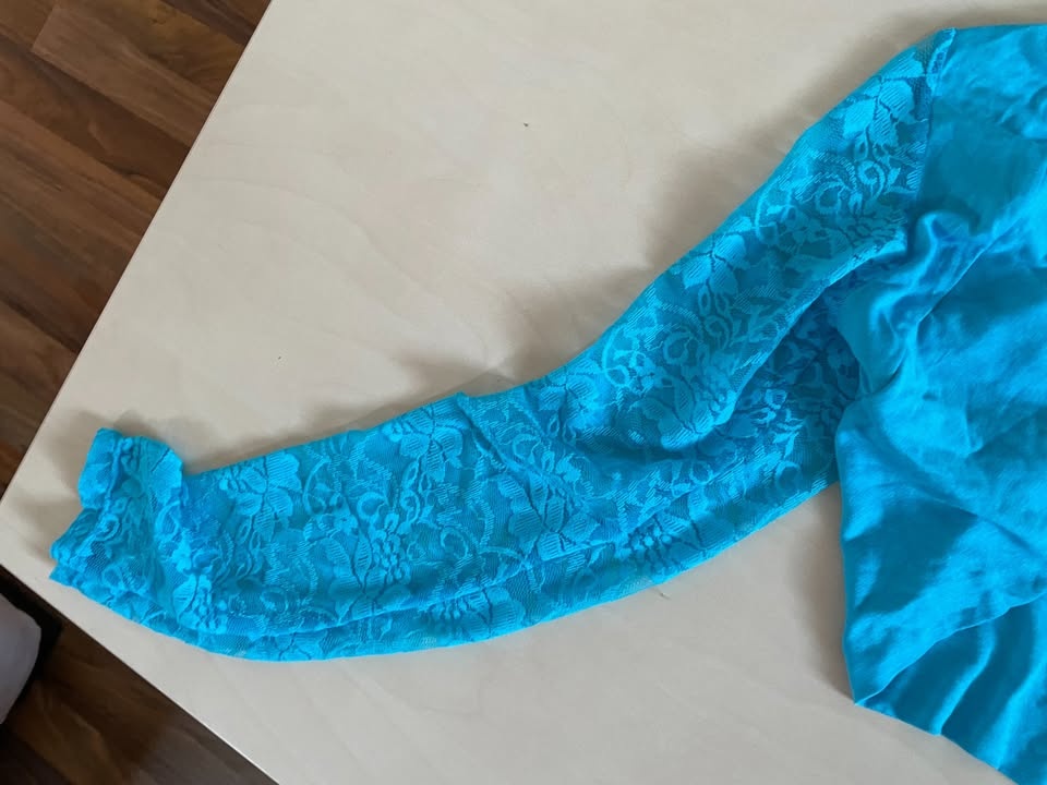 Nové modré bolerko s krajkou, vel uni XS/M, Italia Moda - 3