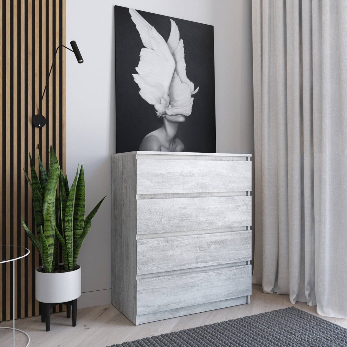 Nábytek do ložnice, Komody do předsíně, Světlá velká komoda - 3