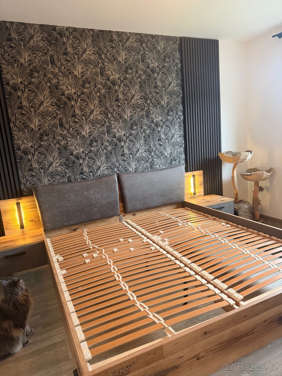 Designová manželská postel s rošty - 3