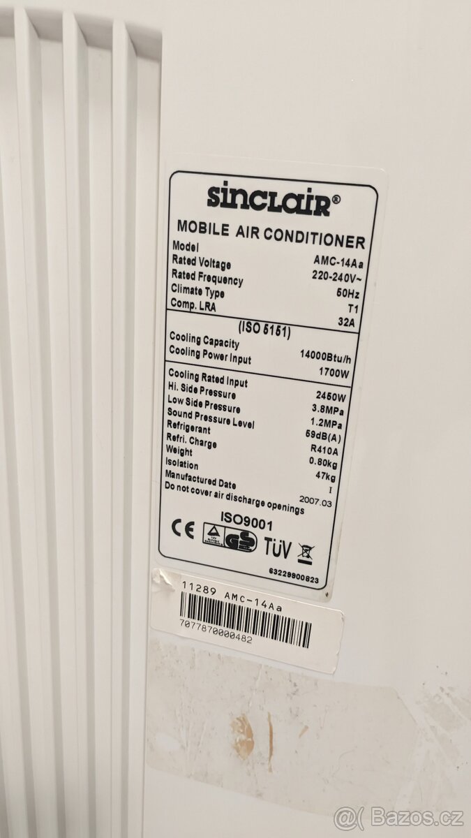 Mobilní klimatizace Sinclair AMC-14Aa - 3