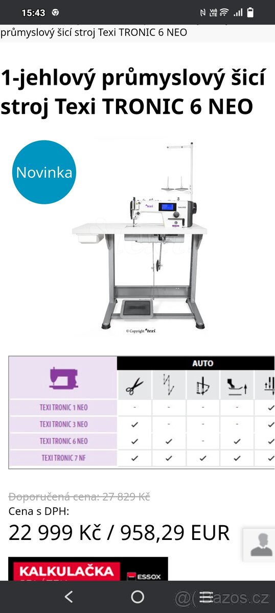 Šicí stroj texi tronic 6 neo - 3