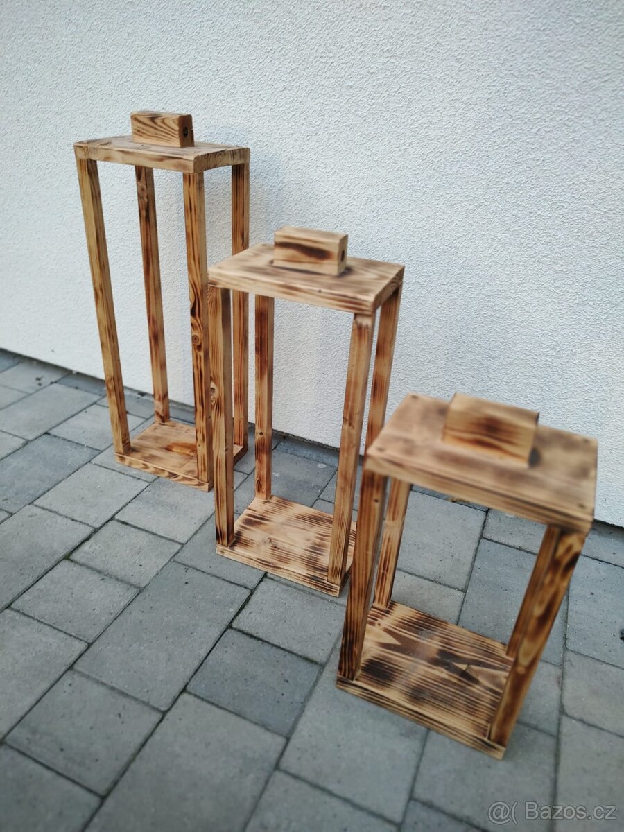 dřevěné lampiony - sada - 3