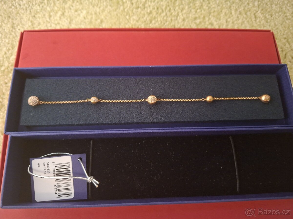 Swarovski náramek – zlatý, s originální krabičkou - 3
