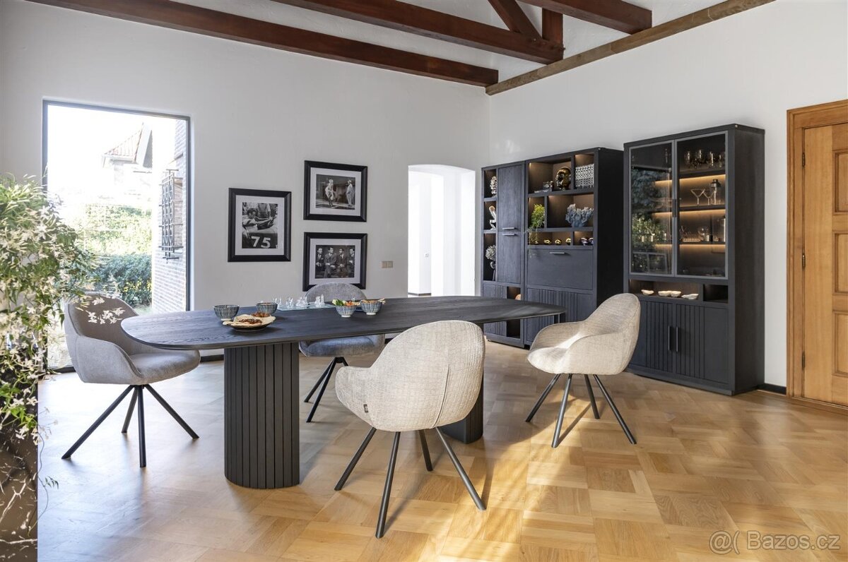 Designový jídelní stůl Pavie – dub, 240 cm, černý - 3