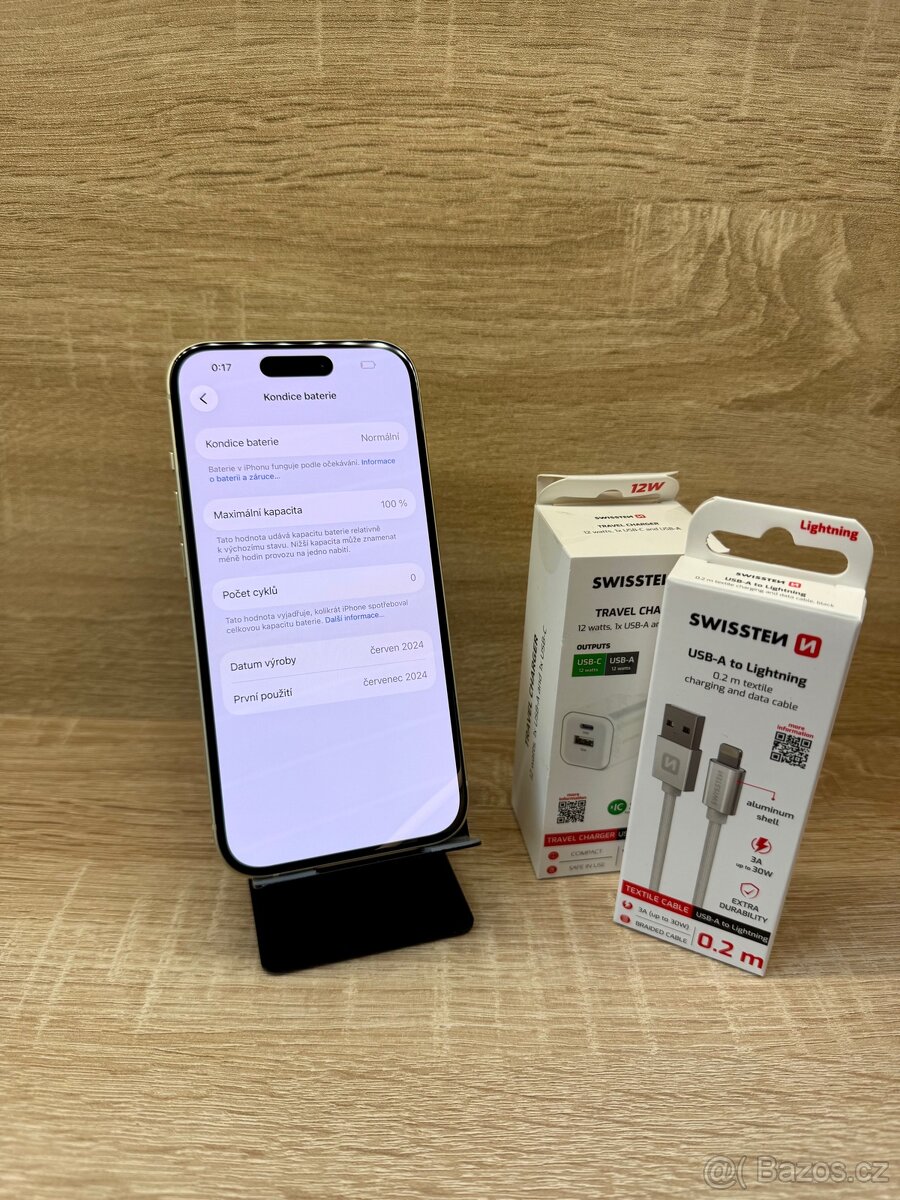 APPLE IPHONE 15 256GB YELLOW - 100% BATERIE - ZÁRUKA - 3