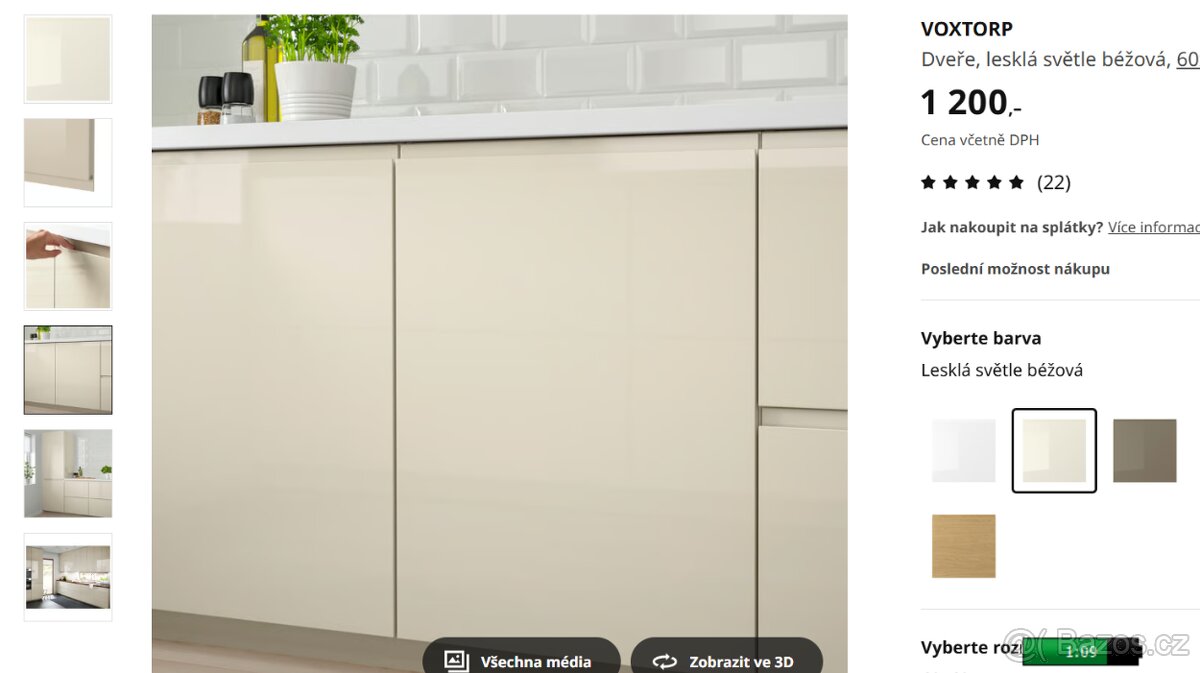 Ikea Voxtorp 40x60, 40x100, 10x40 NOVÉ dvířka, čela ve fólii - 3