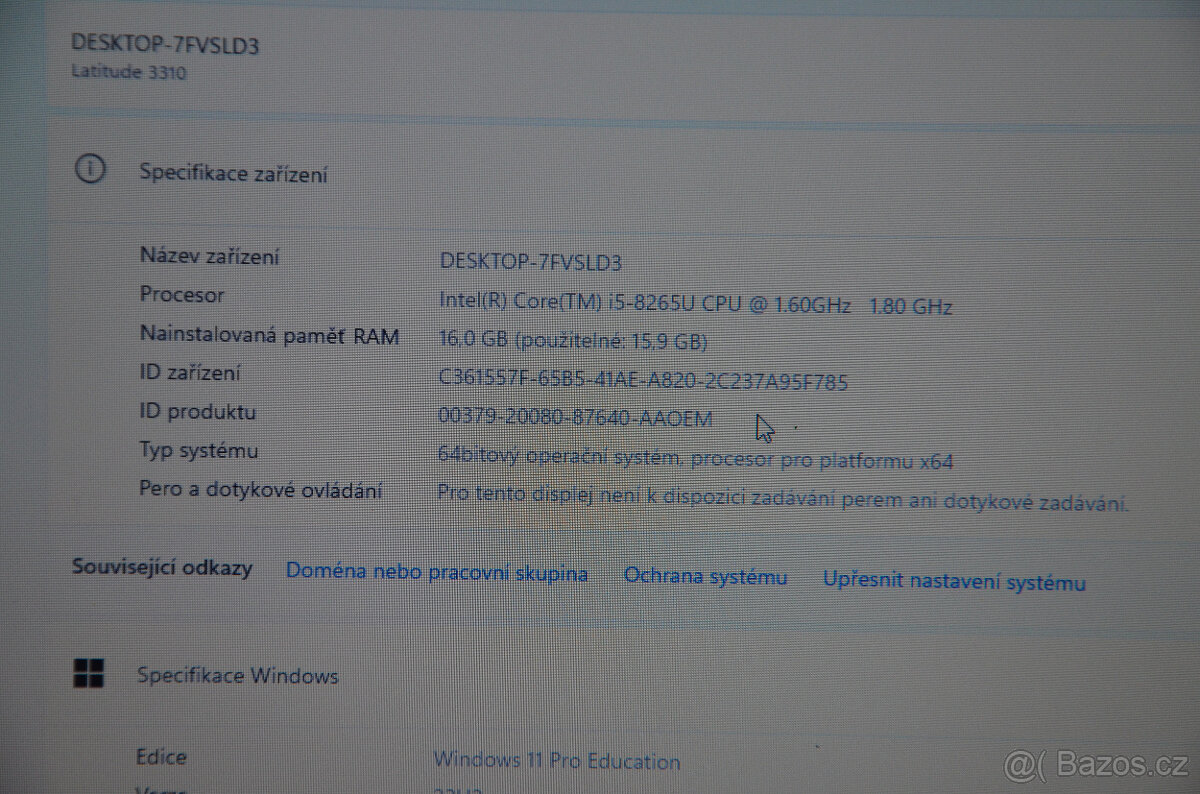 Dell Latitude 3310 i5/16GB/SSD 256GB/záruka - 3