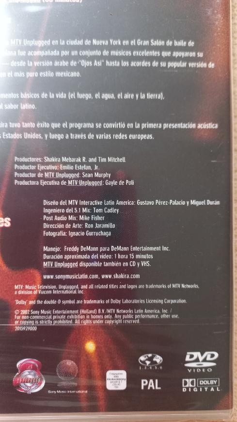 DVD Shakira ..MTV Unplugged - 3