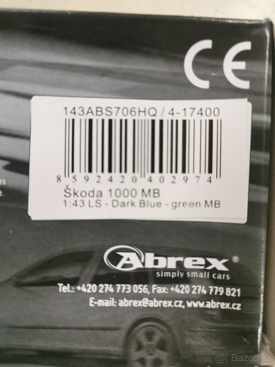 Modely autíček Škoda, Abrex. - 3